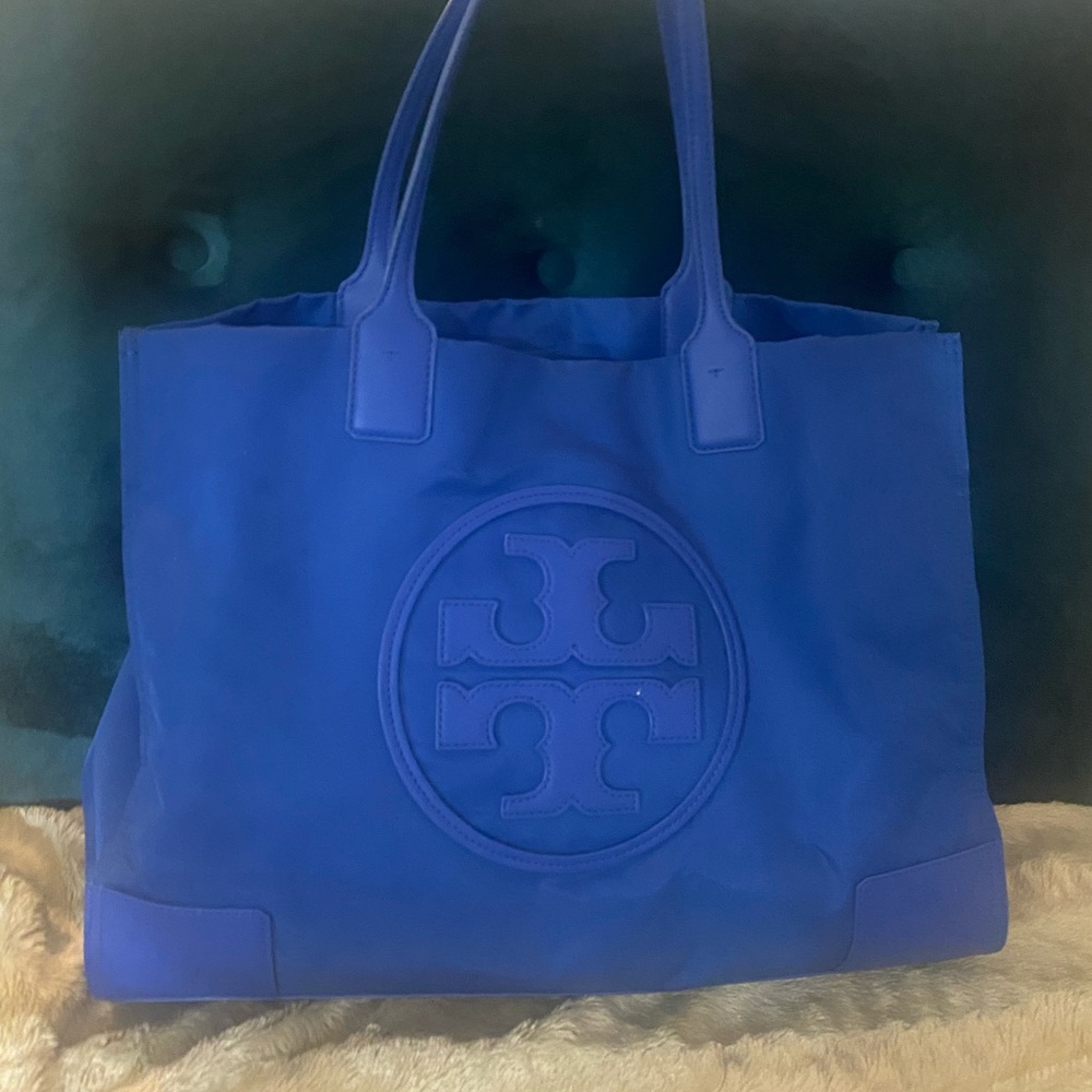 Tory Burch large royal blue tote bag